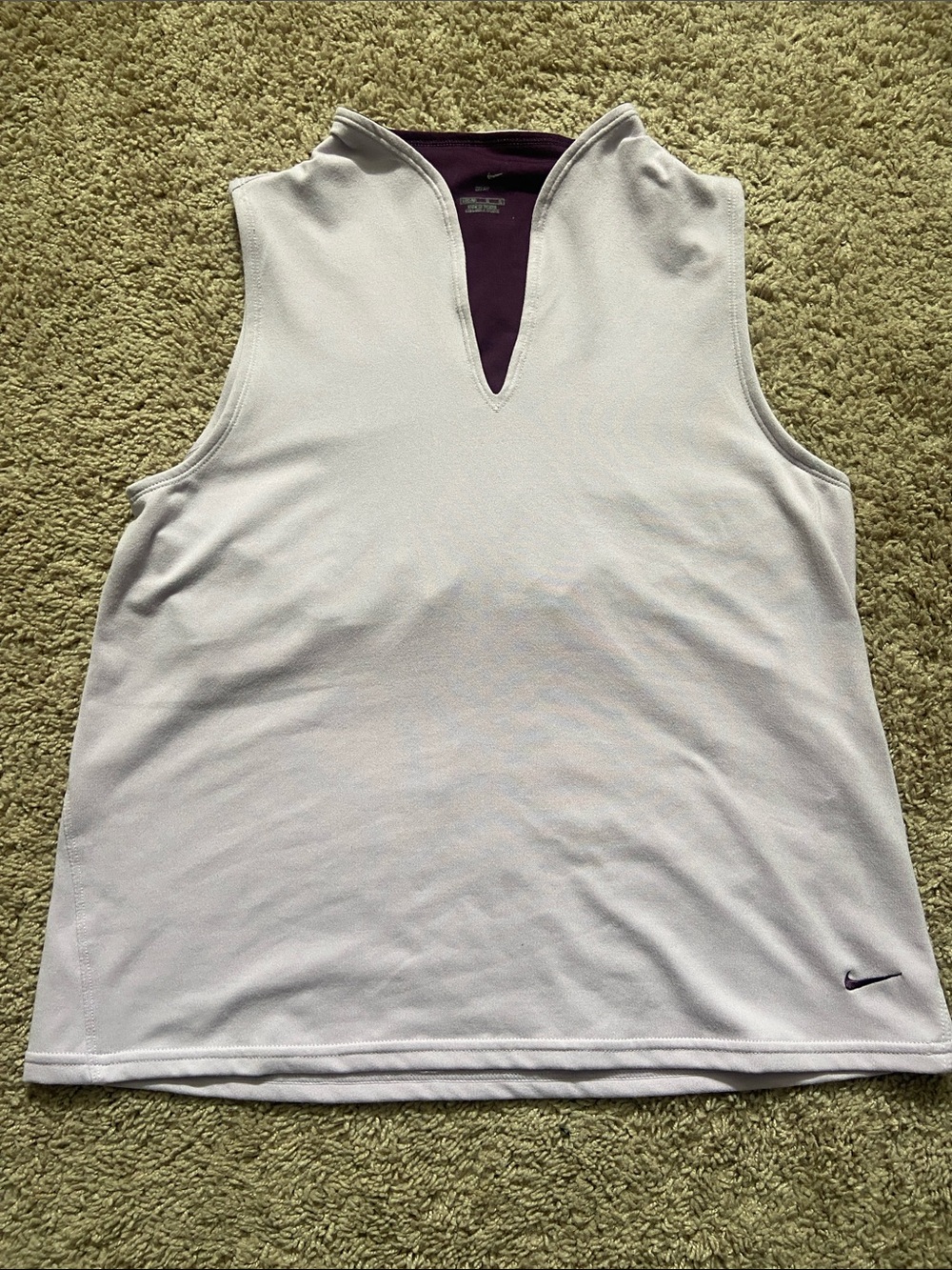 Nike Women’s Sleeveless Golf Tank - White with Purple Trim
